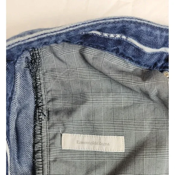 Ermenegildo Zegna Mens Straight Leg Jeans Blue Denim Made in Italy Size 35x29 - Picture 7 of 9